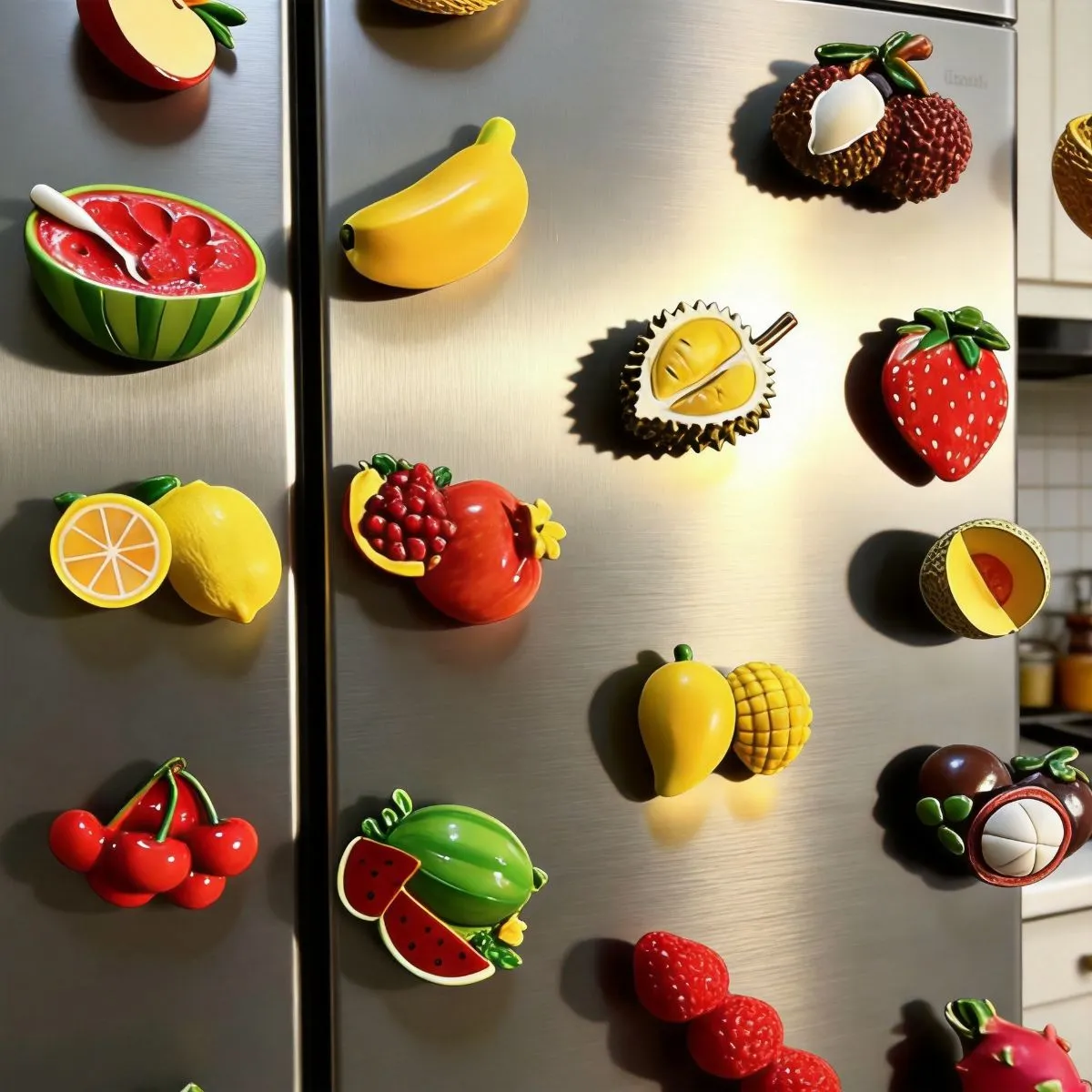 3D Lifelike Fruit Fridge Magnets – Novelty Realistic Magnetic Stickers for Kitchen, Home Decor, Party Supplies, Creative Refrigerator Magnets for Whiteboard, Office